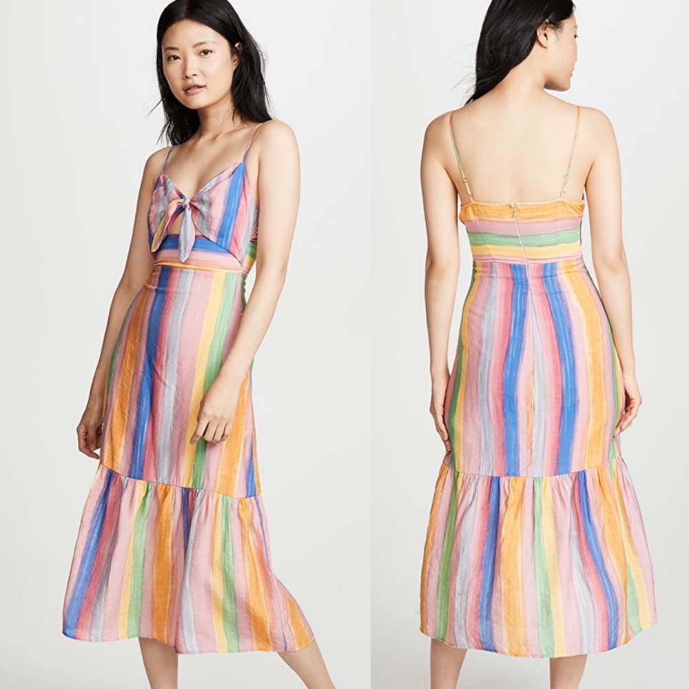 NWT Revolve Endless Rose Midi Striped Dress Sz L